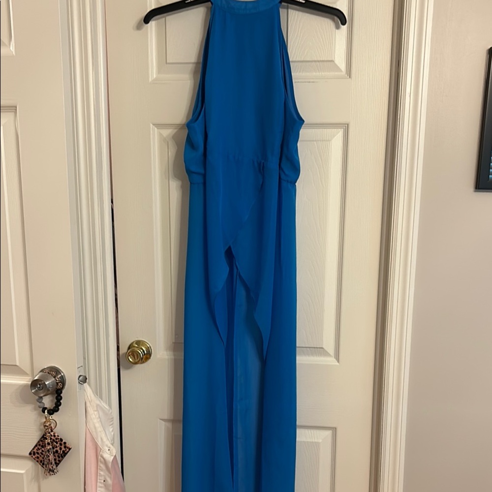 Vibrant Blue Halter Maxi Top